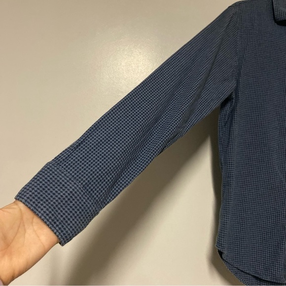Bonobos Slim Fit Blue Houndstooth Textured Long Sleeve Shirt Size M - Picture 4 of 8
